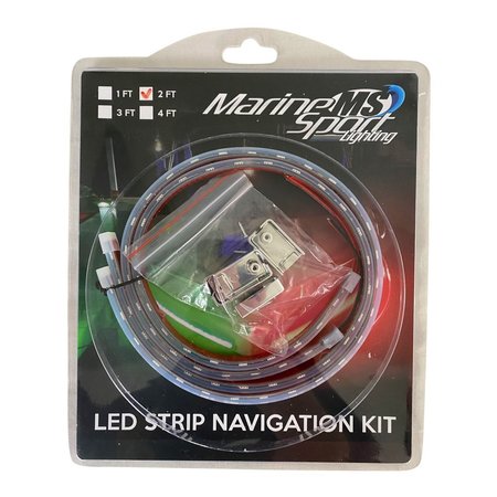 MARINE SPORT LIGHTING Marine Bow 24in LED Strip Starboard and Port sidelight Nav kit (2FT) MSL2FTSL